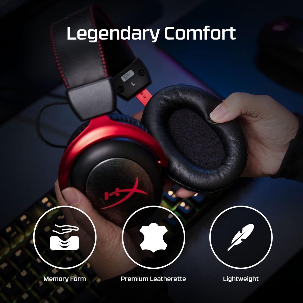 HyperX Cloud II Wireless Gaming Headset - Black/Red - EasySkins, Inc. 