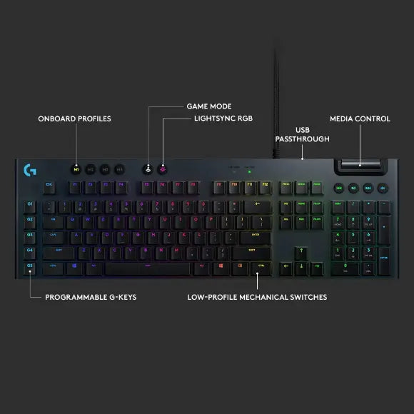 Logitech G815 LIGHTSYNC RGB Mechanical Gaming Keyboard (Tactile Switches)
