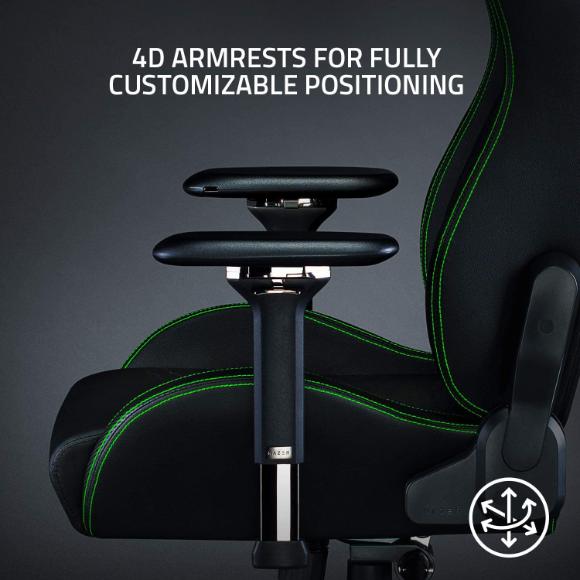 Razer Iskur Gaming-Chair: Ergonomic Lumber Support System - Multi-Layered Synthetic Leather - High-Density Foam Cushions - Engineered to Carry - Memory Foam Head Cushion