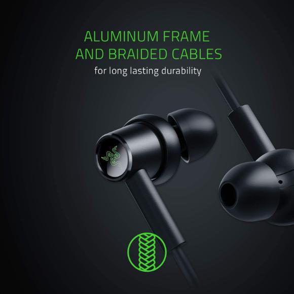Razer Hammerhead Duo Wired Earbuds: Custom-Tuned Dual-Driver Technology - In-Line Mic & Volume Control - Aluminum Frame - Braided Cable - 3.5mm Headphone Jack - Matte Black