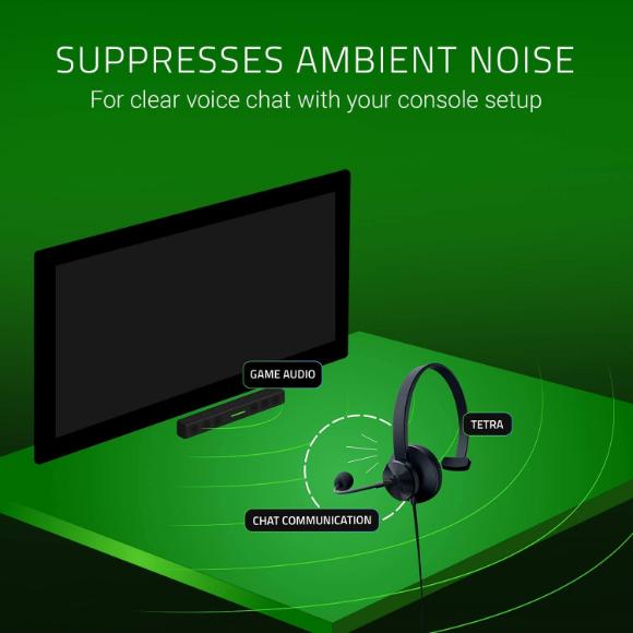 Razer Tetra Streaming Headset: Lightweight Frame, Bendable Cardioid Microphone, for PC, Xbox, PS4, Nintendo Switch, Reversible Left/Right Orientation