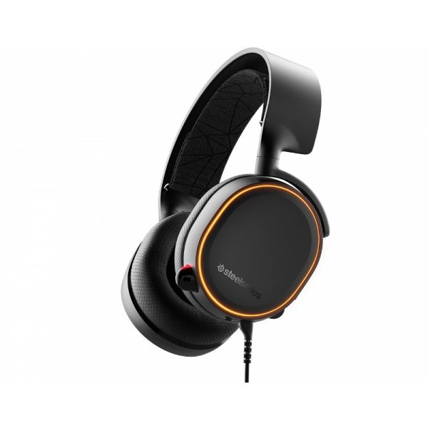 SteelSeries Arctis 5 (2019 Edition) RGB Illuminated Gaming Headset with DTS Headphone:X v2.0 Surround for PC and PlayStation 4 – Black